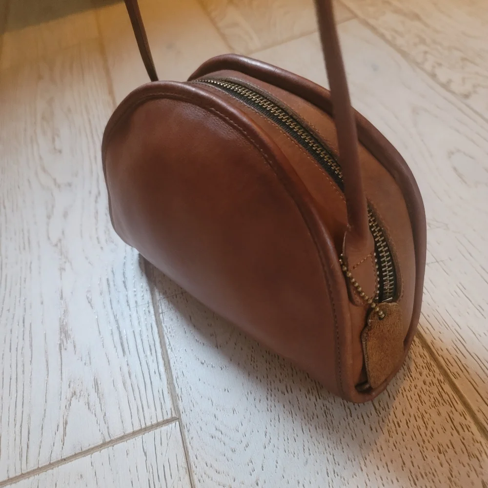 COACH True Vintage Kimball Zip Half Moon Crossbody Bag Classic British Tan - Picture 5 of 15